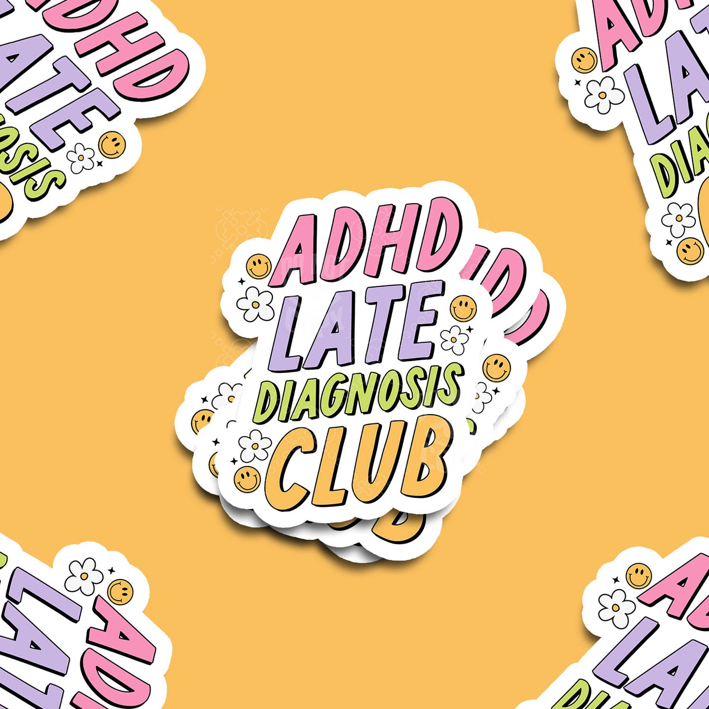 ADHD Late Diagnosis Club Vinyl Sticker