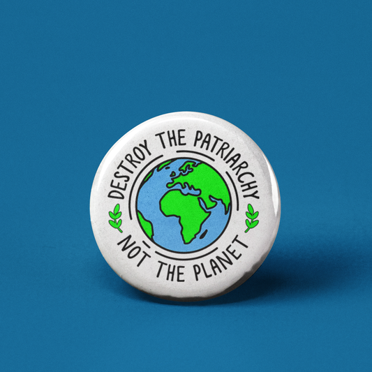 Destroy the Patriarchy Not the Planet V2 Pinback Button