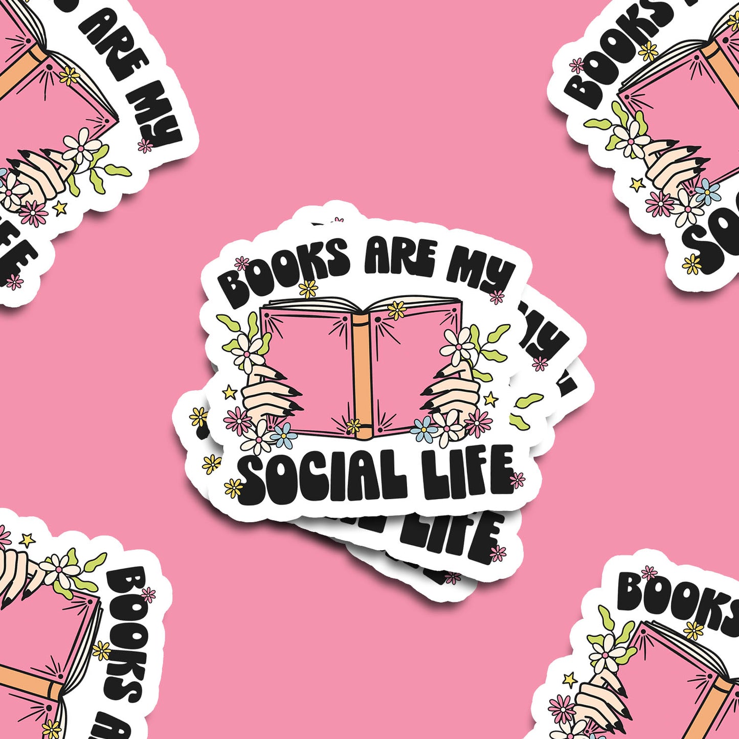 Books are My Social Life Vinyl Sticker